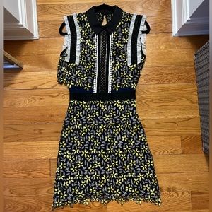 Self-Portrait Elaina Sculpted Daisy Dress Size 4